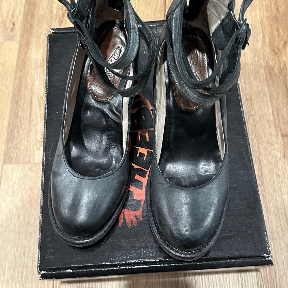 Freebird Black Leather Heels